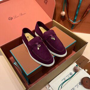 👟 Loro Piana Burgundy Suede Luxury Loafers 👟